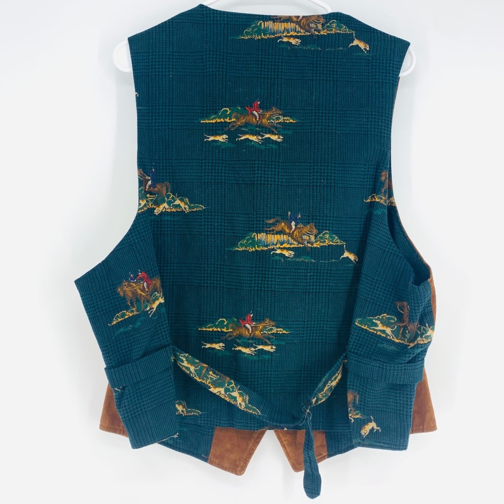 Lands End VTG Equestrian Lamb Suede Western Vest